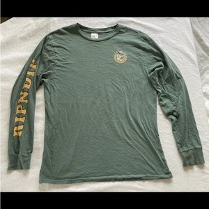 Rip N Dip Men’s Medium M Green Long sleeve T-shirt Skate Skateboarding Cat